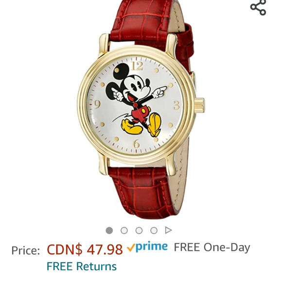 Womans Red Mickey Mouse Watch - Picture 4 of 4